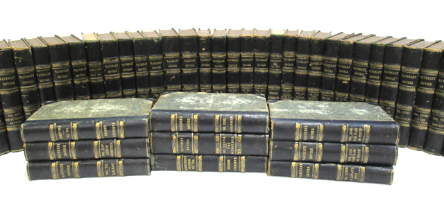 Appraisal: FORTY-EIGHT VOLUMES WAVERLEY NOVELS green marble board covers with gold