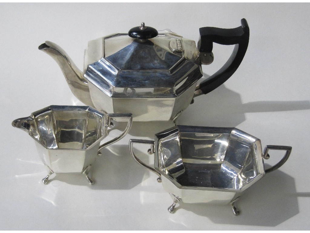 Appraisal: Three piece silver tea service oz Sheffield