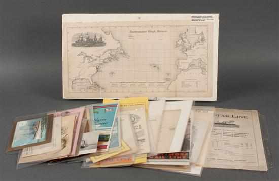 Appraisal: Steamships Assortment of printed ephemera relating to transatlantic shipping from