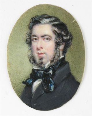 Appraisal: English School c Portrait of a gentleman wearing a black