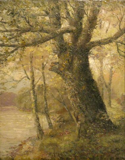 Appraisal: CHARLES A MEURER american - TREES ON A RIVERBANK Signed