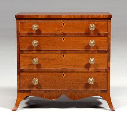 Appraisal: Virginia Federal miniature chest mahogany with yellow pine secondary four