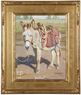 Appraisal: John Moyers ''Patience is a Virtue'' saddled burro signed with