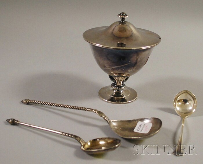 Appraisal: Three Scandinavian Silver and Silver-plated Items two th century Danish