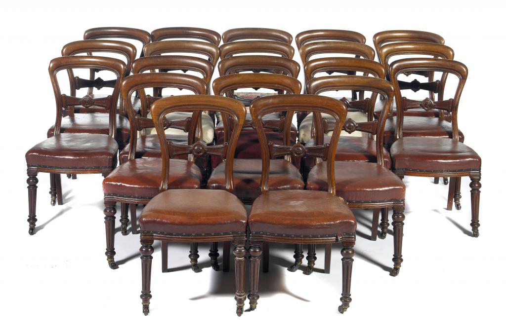 Appraisal: A SET OF TWENTY VICTORIAN MAHOGANY DINING CHAIRS with moulded