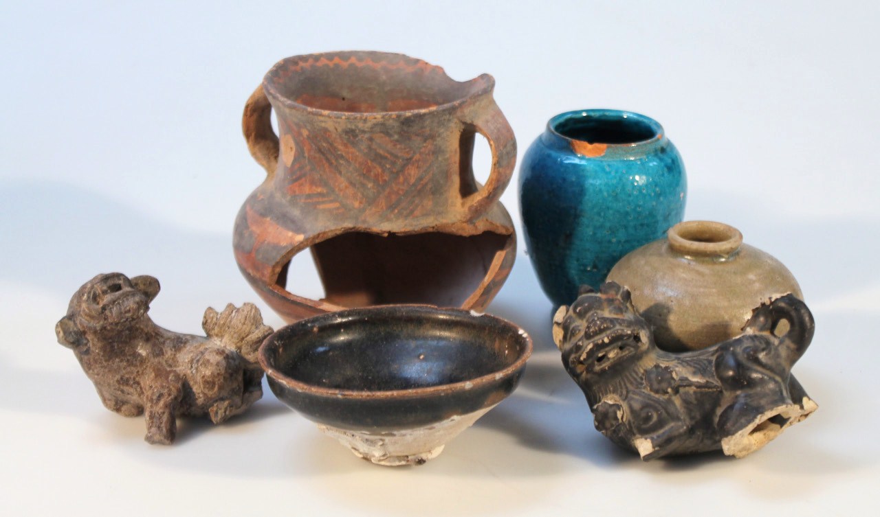 Appraisal: Various terracotta earthenware and part glazed wares to include a