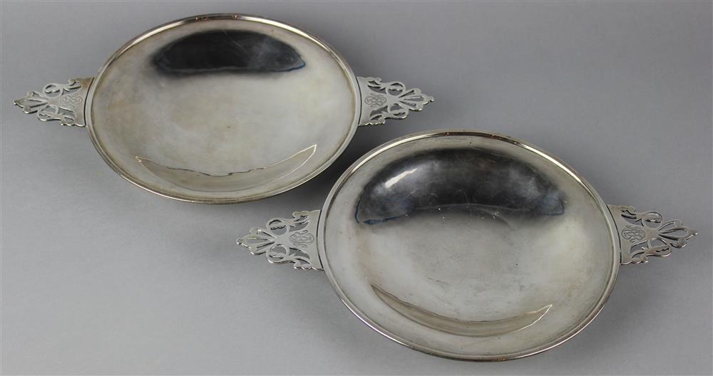 Appraisal: TWO AMERICAN SILVER FOOTED SALVERS circa maker's marks for F