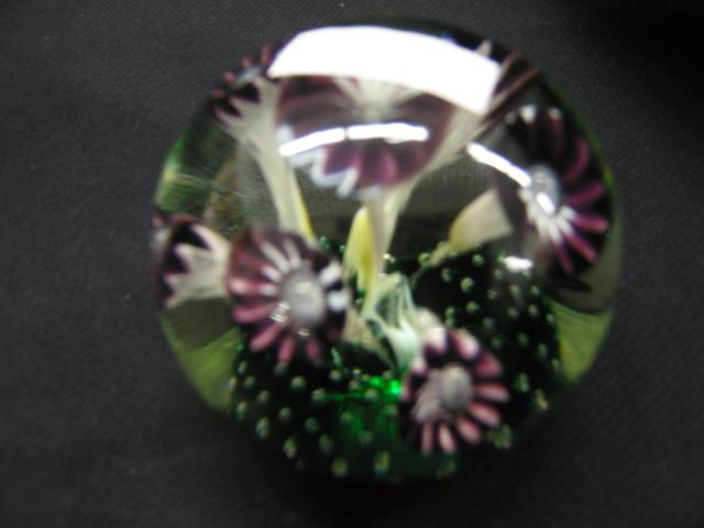 Appraisal: Art Glass Paperweight floral controlled bubble excellent