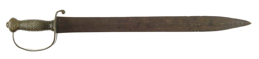 Appraisal: CONFEDERATE NAVAL CUTLASS dbl edged blade This is a nice