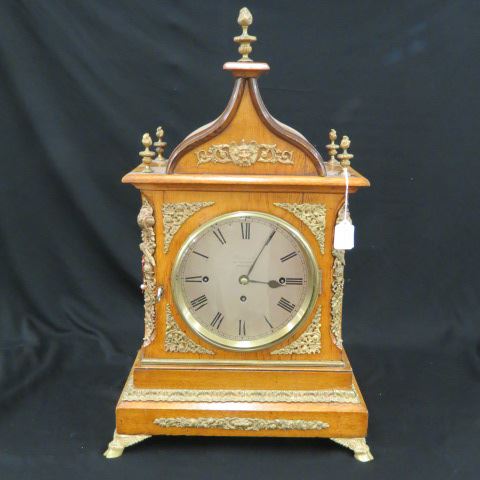 Appraisal: Payne Company English Bracket Clock ormoulu mounted oak case hoof