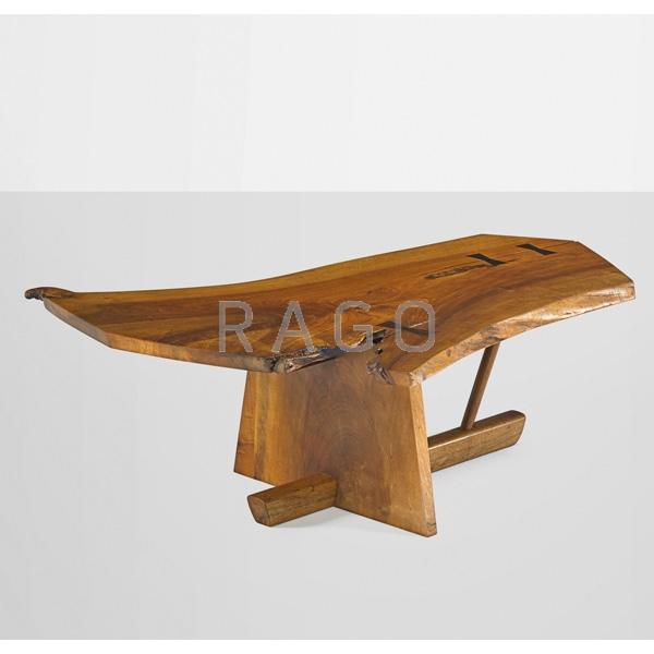 Appraisal: GEORGE NAKASHIMA Minguren coffee table Condition Report Features Two natural