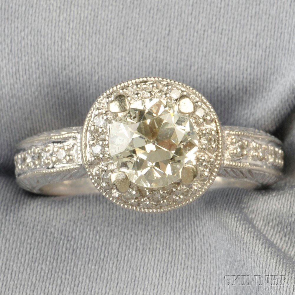 Appraisal: Diamond Solitaire set wit an old European-cut diamond weighing approx