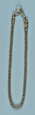 Appraisal: Vintage gold watch chain square-section links with beaded corners one