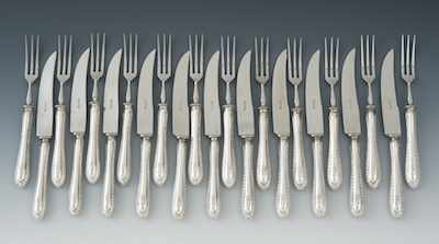 Appraisal: A Lot of Twelve Antique German Silver Fruit Forks and