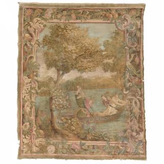 Appraisal: Antique Italian painted tapestry Antique Italian painted tapestry th c