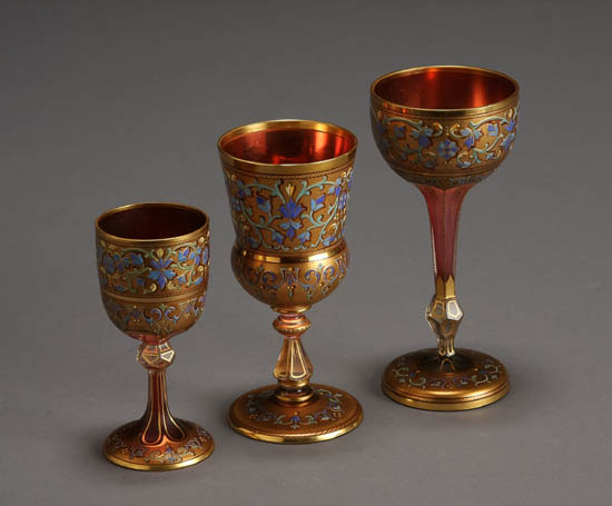 Appraisal: Lot Property of Various Owners Continental Gilt and Enamel Decorated