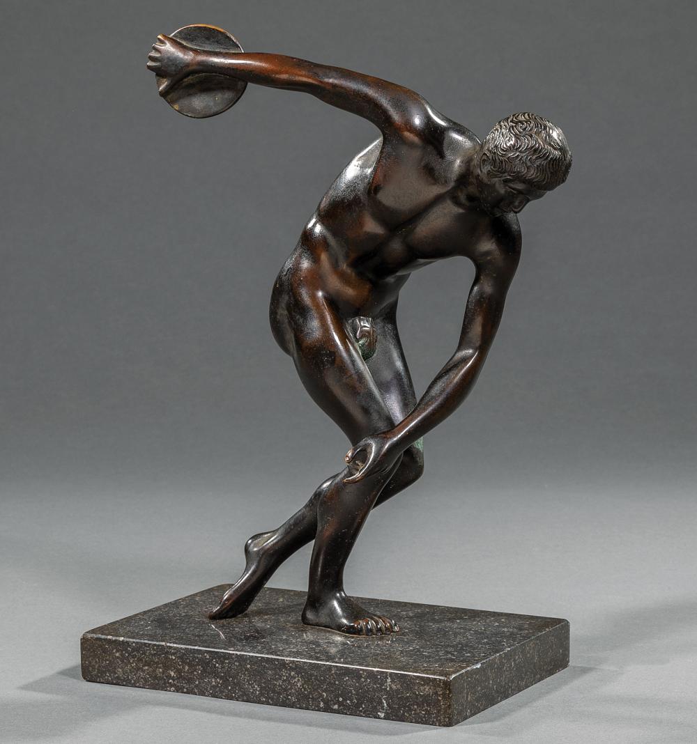 Appraisal: Bronze Figure of a Discus Thrower after Discobolus by Myron