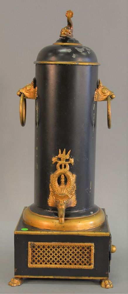 Appraisal: Tole gilt samovar with dolphin motif to spout handles and