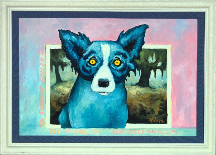 Appraisal: George Rodrigue American Louisiana b Billboard Blue Dog oil on