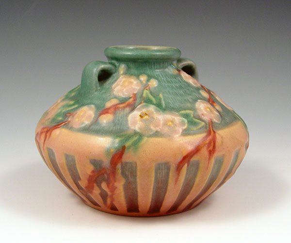 Appraisal: ROSEVILLE POTTERY CHERRY BLOSSOM handle vase '' high x ''