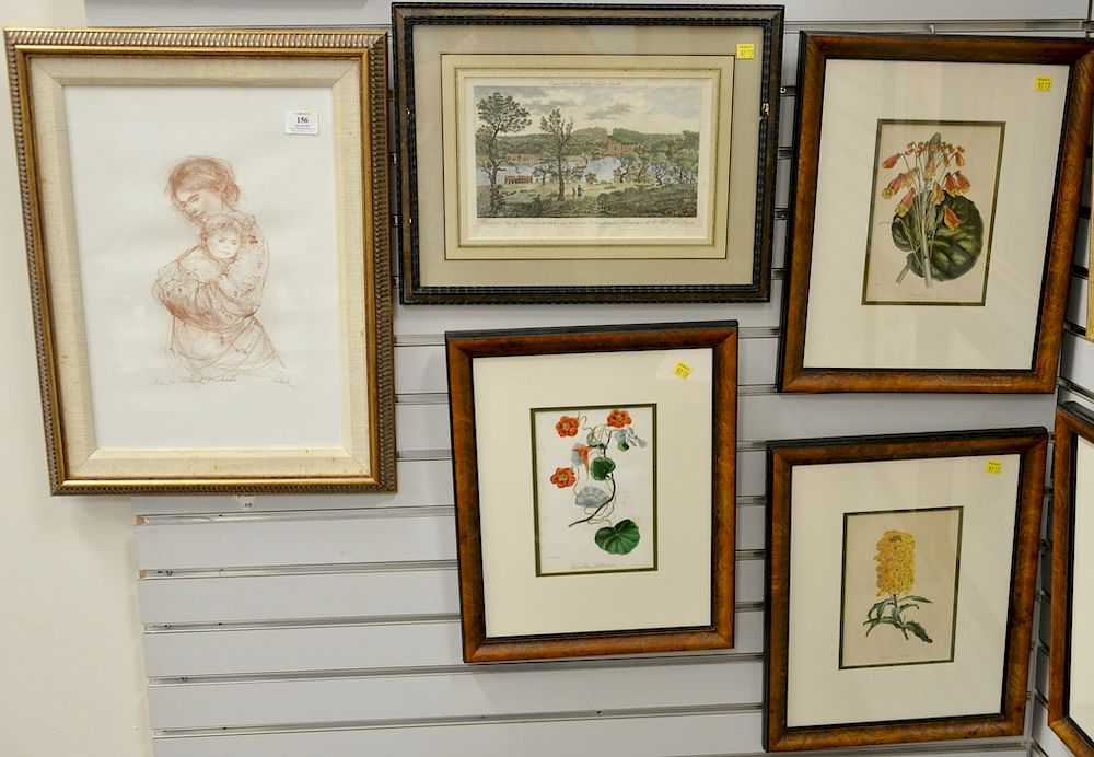 Appraisal: Group of fourteen framed pieces to include a set of