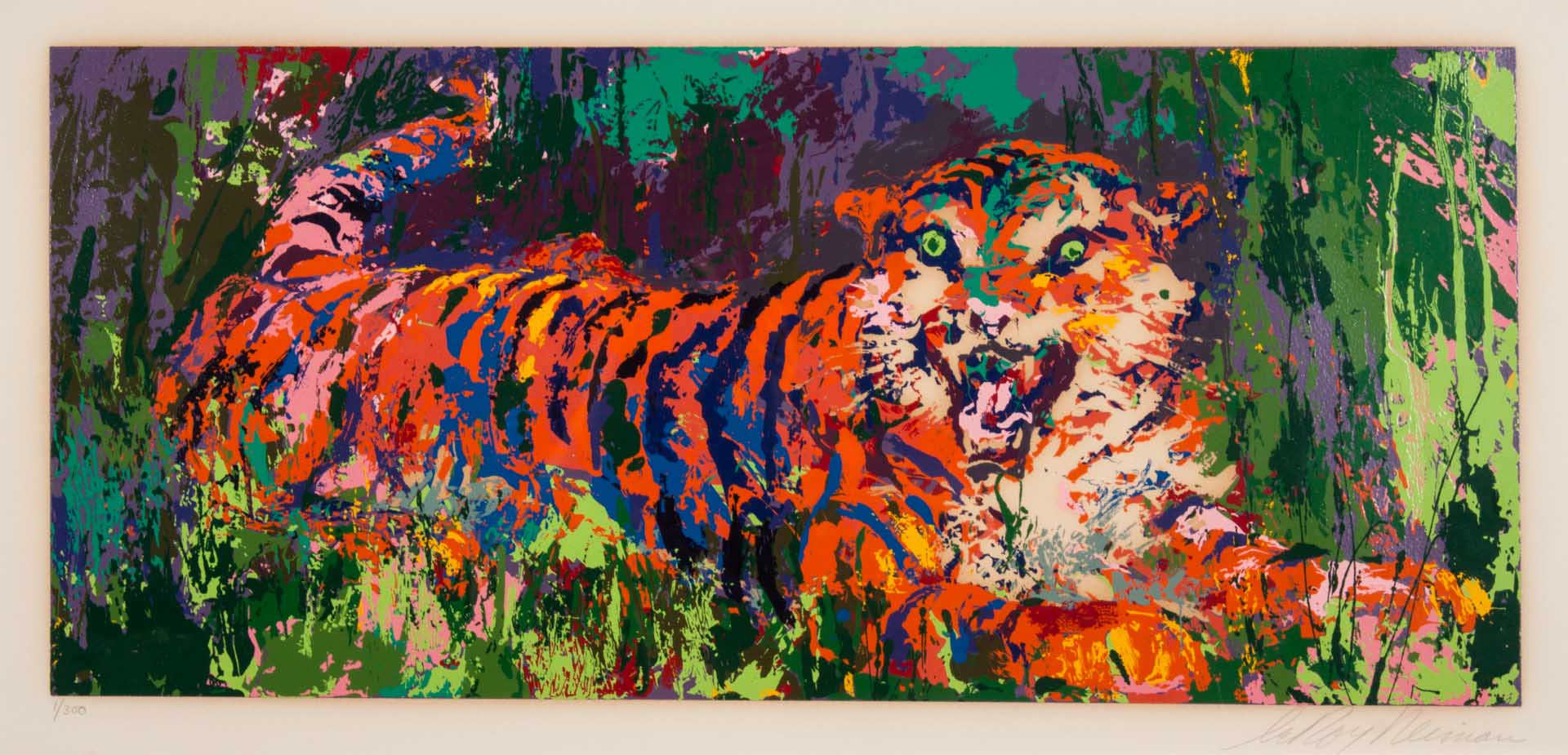 Appraisal: LeRoy Neiman Tiger color screenprint American - Signed LeRoy Neiman