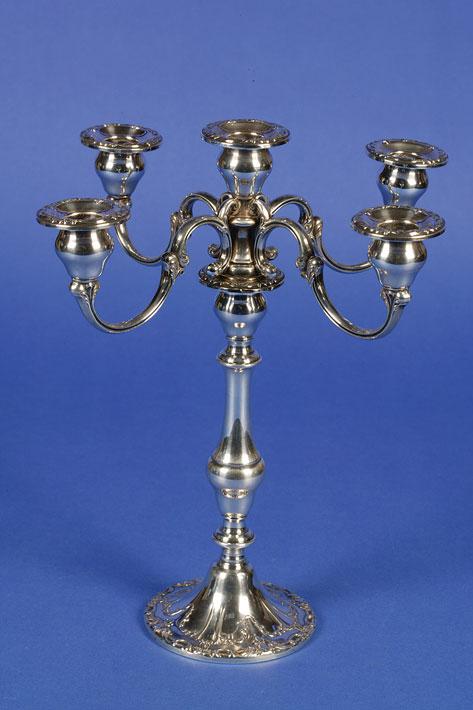 Appraisal: AN AMERICAN FIVE LIGHT CANDELABRUM with a waisted knop stem