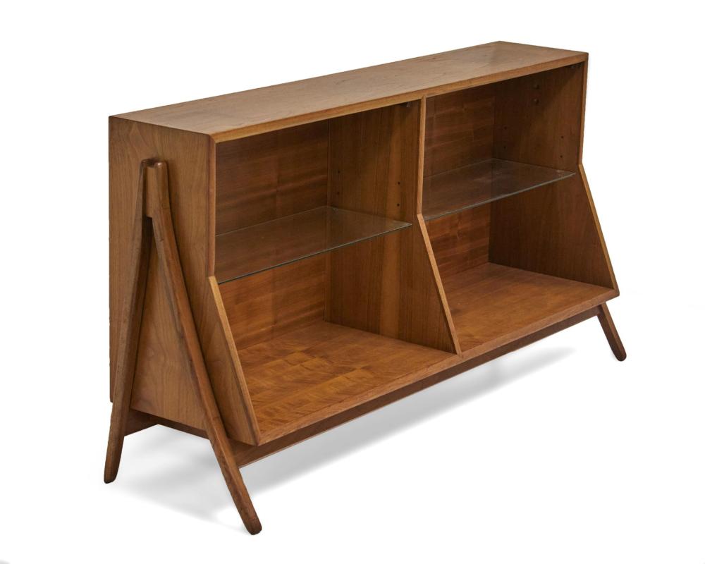 Appraisal: A Drexel Declaration modern walnut bookcase Circa With Drexel manufacturing