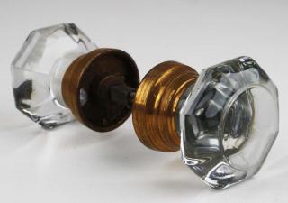 Appraisal: Matching Vintage Door Knob Sets crystal brass