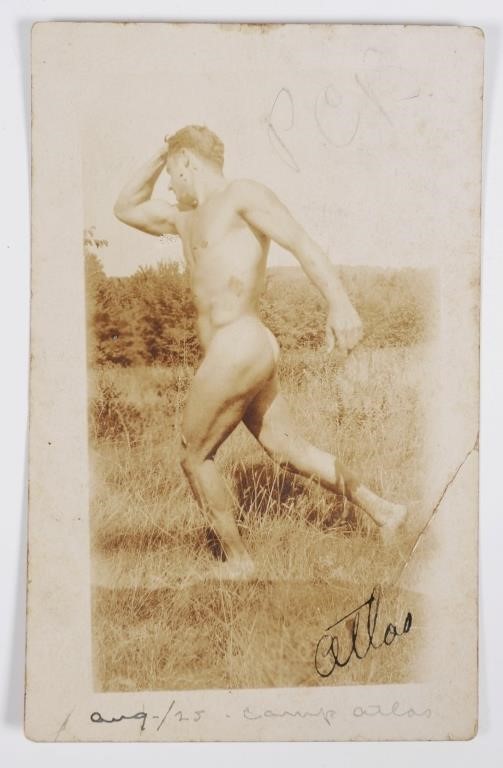 Appraisal: Real photo postcard showing nude physique photograph of fitness pioneer