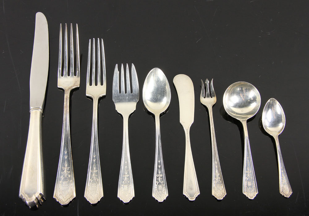 Appraisal: - Partial Sterling Flatware Service Partial flatware service for eight