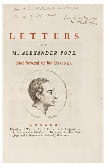 Appraisal: POPE Alexander - Letters of Mr Alexander Pope and Several