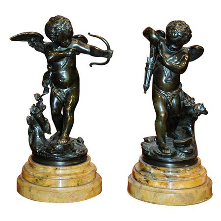 Appraisal: Pair of Bronze Putti-Form Lamps Estimate nbsp nbsp nbsp -