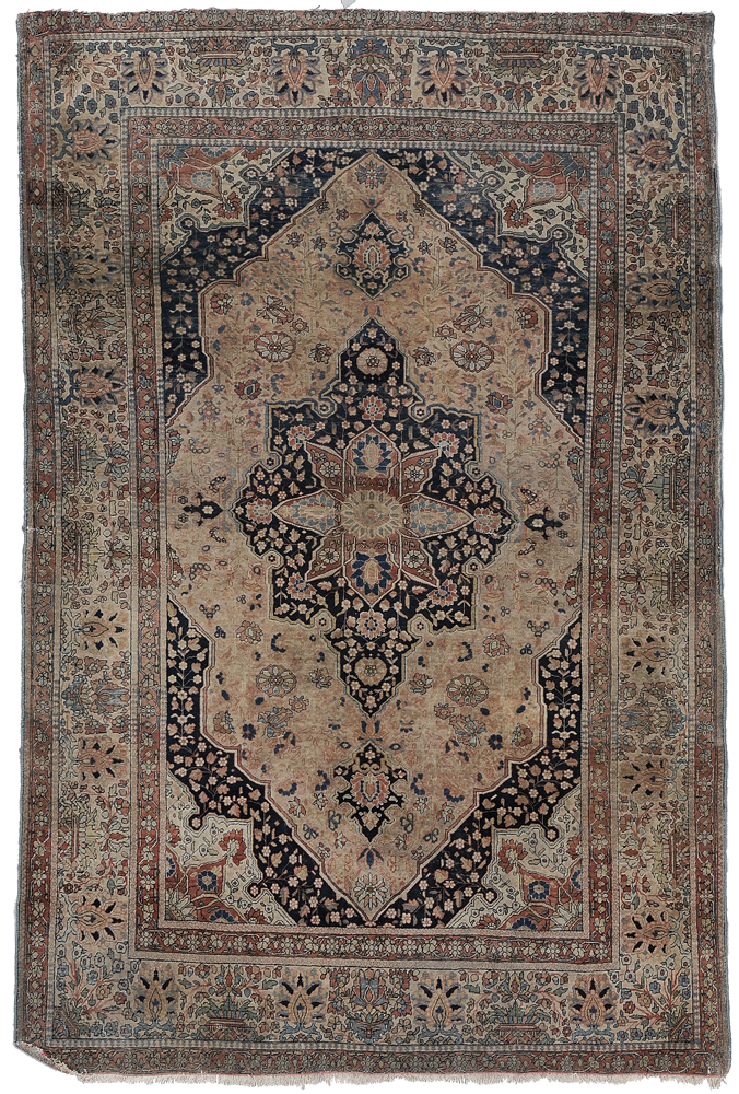 Appraisal: Ferahan Sarouk Rug Persian early th century blue central medallion