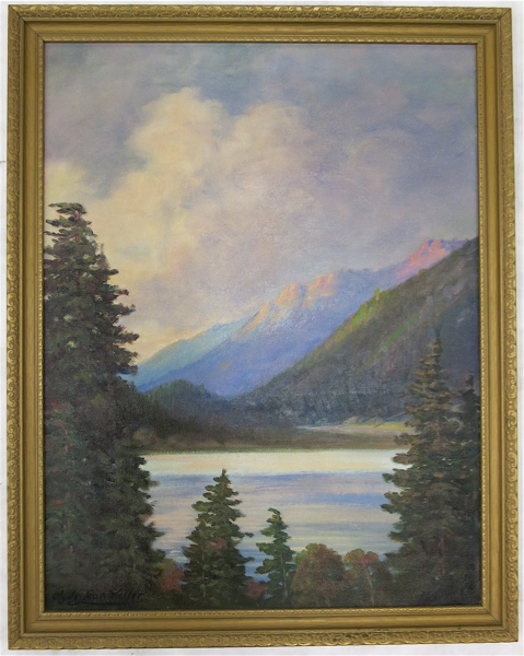 Appraisal: CLYDE LEON KELLER OIL ON CANVAS BOARD Oregon - Daybreak