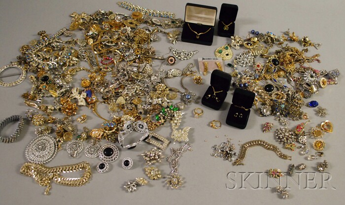 Appraisal: Large Group of Primarily Paste and Rhinestone Costume Jewelry