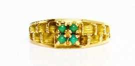 Appraisal: An ct gold turquoise ring size M AF gms