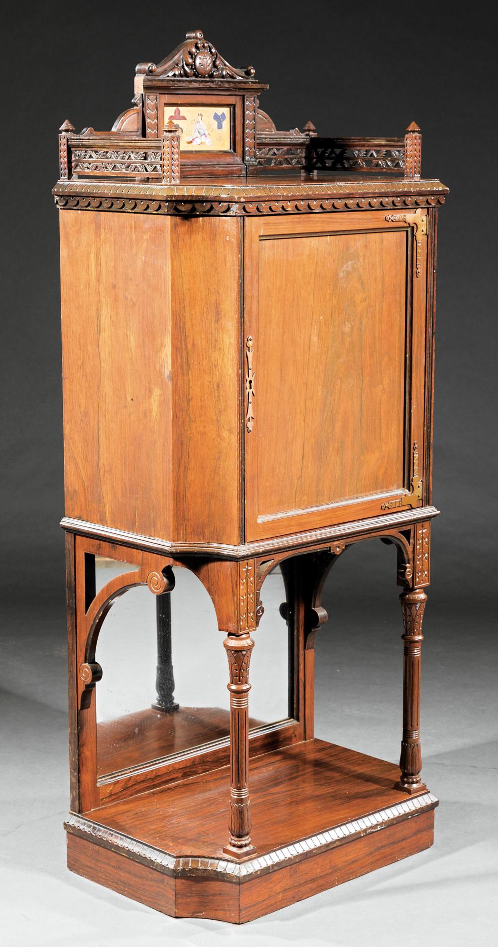 Appraisal: American Aesthetic Carved Rosewood Music Cabinet mid- th c probably