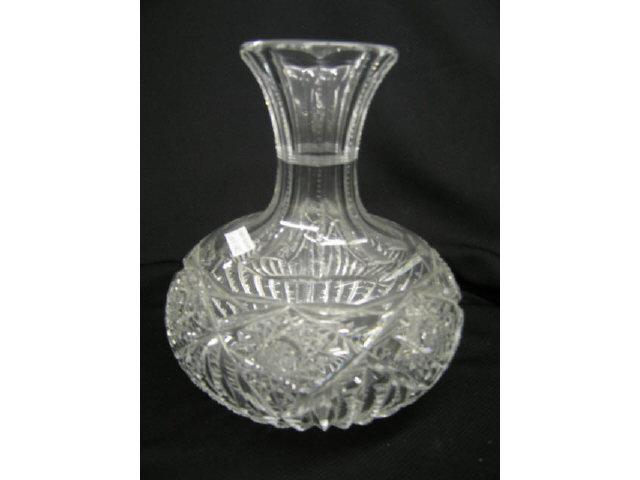 Appraisal: Brilliant Cut Glass Wine Carafe starburst zipper cross-hatching decor excellent