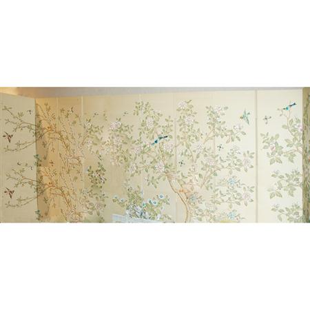 Appraisal: Painted Silk Ten-Panel Screen Estimate -