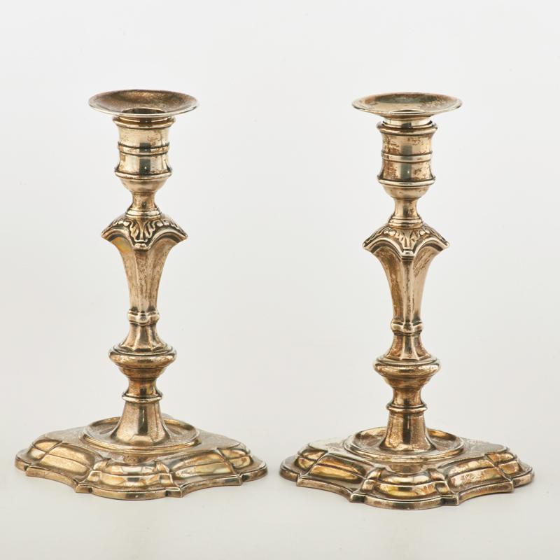 Appraisal: TIFFANY CO G WICKES STERLING CANDLESTICKS Condition Report DISCLAIMER Rago