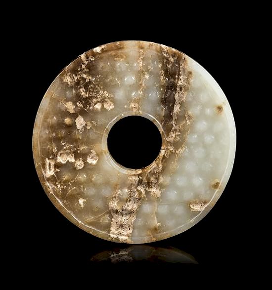 Appraisal: A Jade Bi Disc Diameter inches A Jade Bi Disc