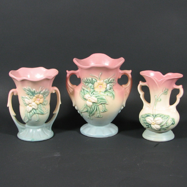 Appraisal: Hull Wildflower - Vases Lot of three Wildflower pieces in