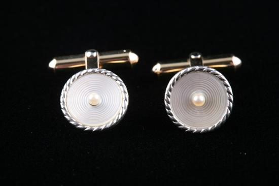 Appraisal: PAIR EDWARDIAN K AND K YELLOW AND WHITE GOLD AND