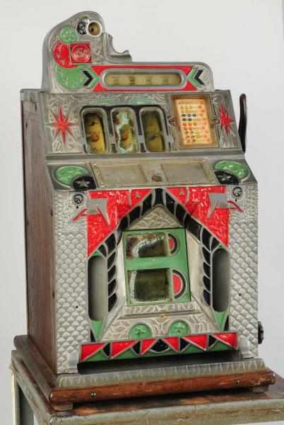 Appraisal: Mills FOK Jackpot Coin-Op Machine Small chip in mechanism base