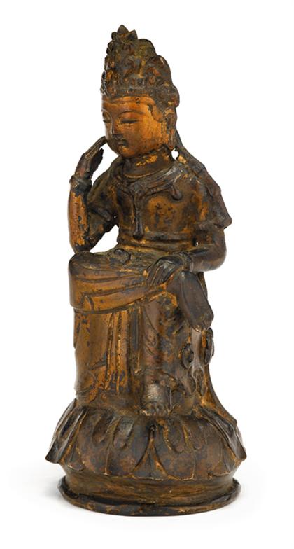 Appraisal: Korean bronze seated bodhisattva late Choson dynasty crowned and robed