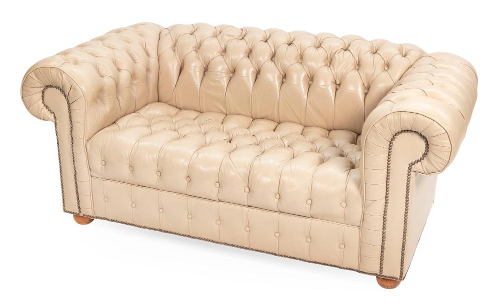 Appraisal: CHESTERFIELD SOFA TH CENTURY BACK HEIGHT SEAT HEIGHT LENGTH APPROX