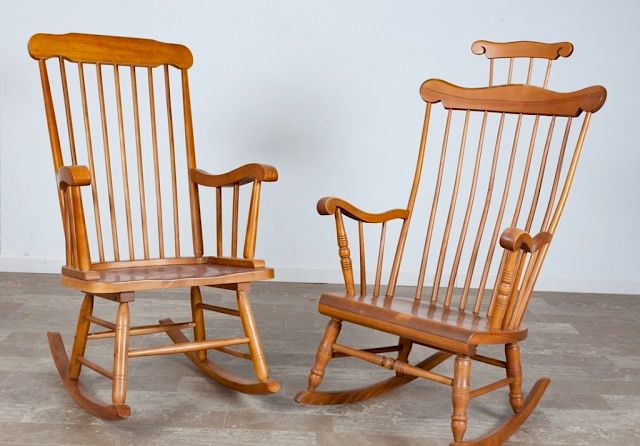 Appraisal: Thomas Pacconi Bent Bros Windsor Rocking Chairs Two vintage rocking