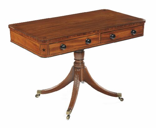 Appraisal: A Regency mahogany side table ebony line inlaid overall the