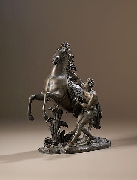 Appraisal: HEROIC EQUESTRIAN BRONZE AFTER NICHOLAS COUSTOU bronze signed Coustou on